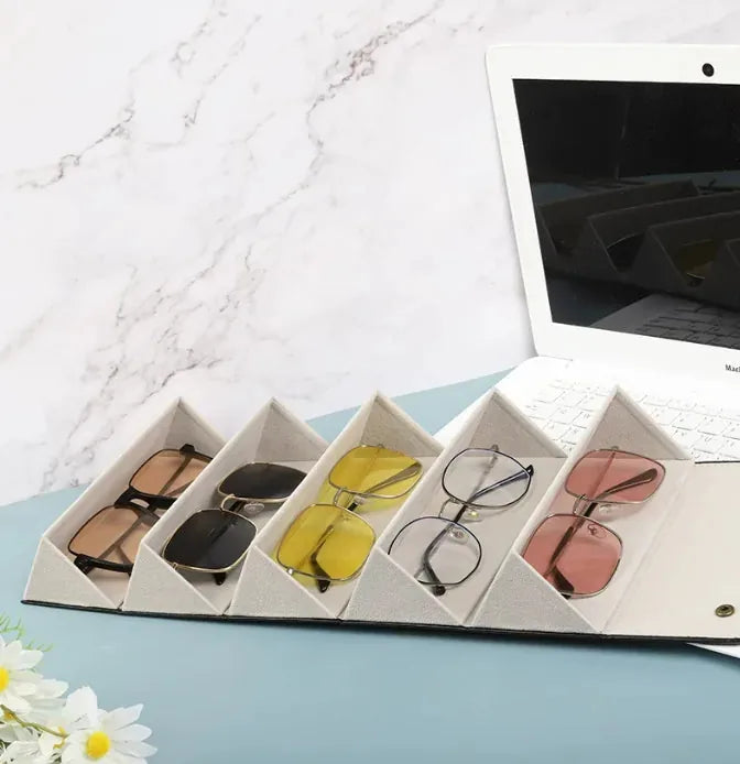 Sunglasses Organizer 6 Slots Travel Glasses Case