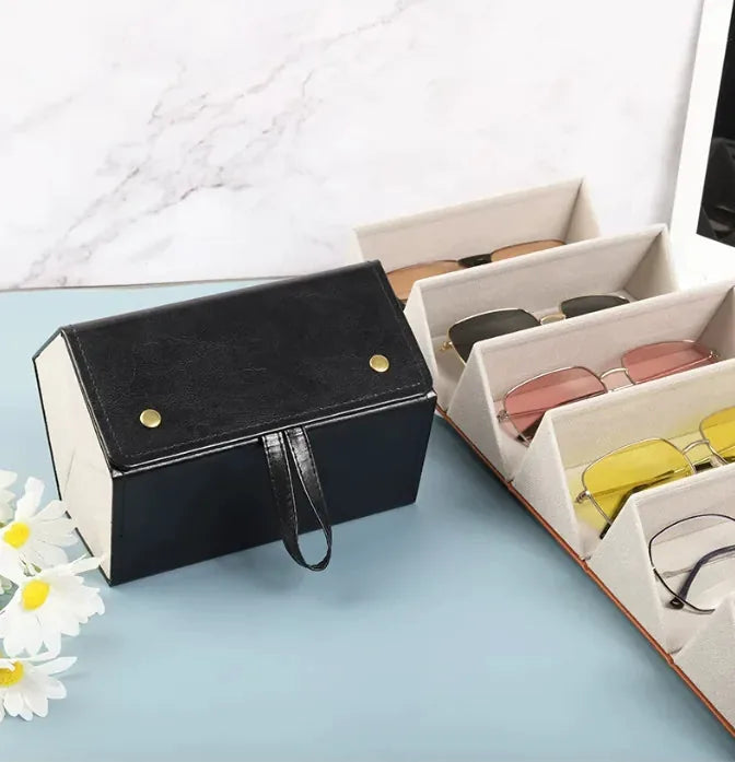 Sunglasses Organizer 6 Slots Travel Glasses Case