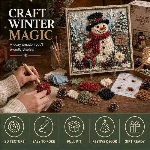 3D Christmas Fabric Poke Art Frame Kit