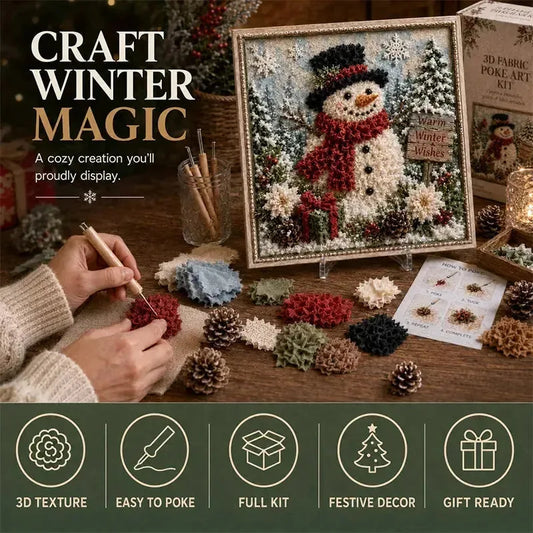 3D Christmas Fabric Poke Art Frame Kit