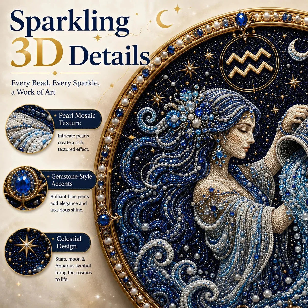 DIY Pearl Zodiac Wall Art Kit – product image 3