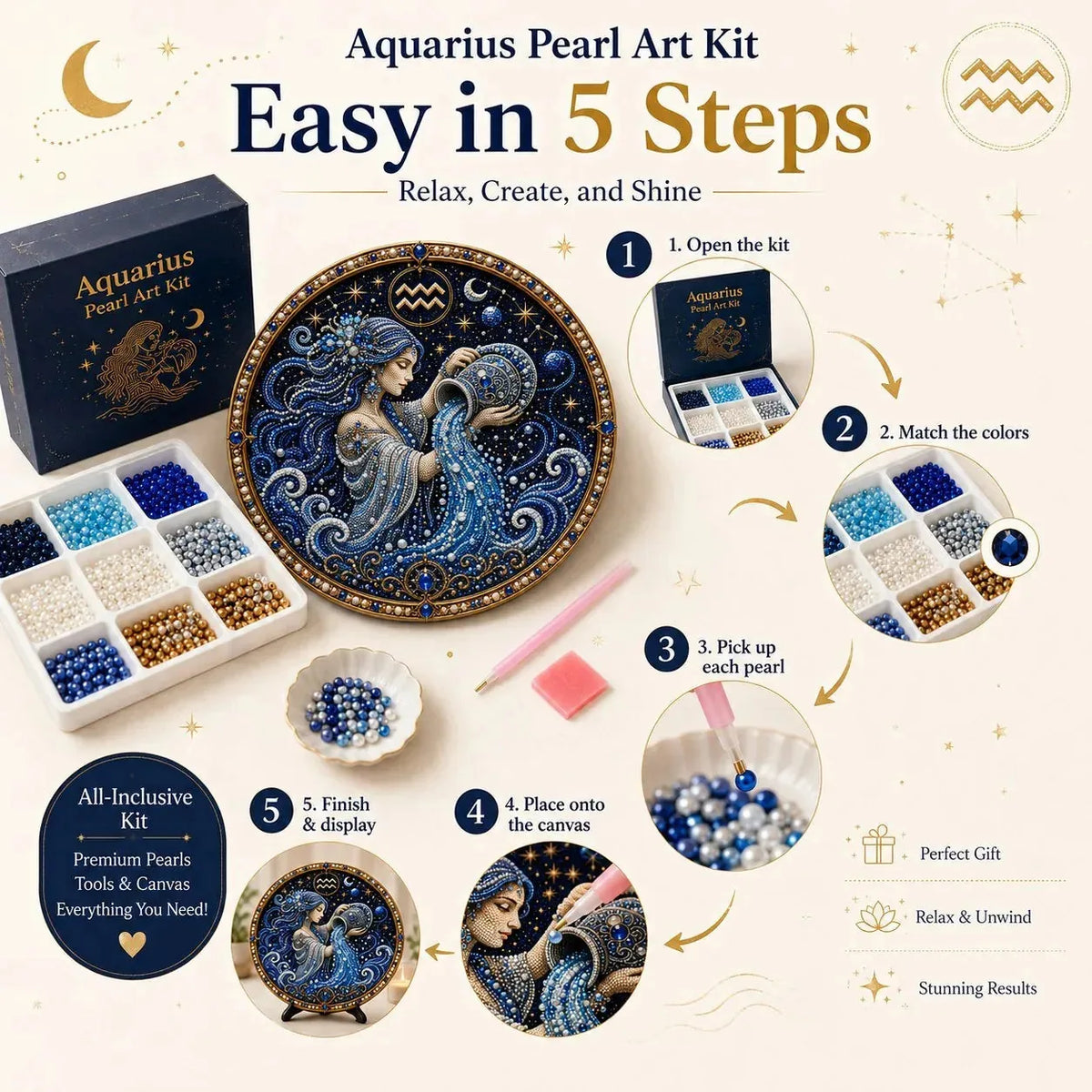 DIY Pearl Zodiac Wall Art Kit – product image 5