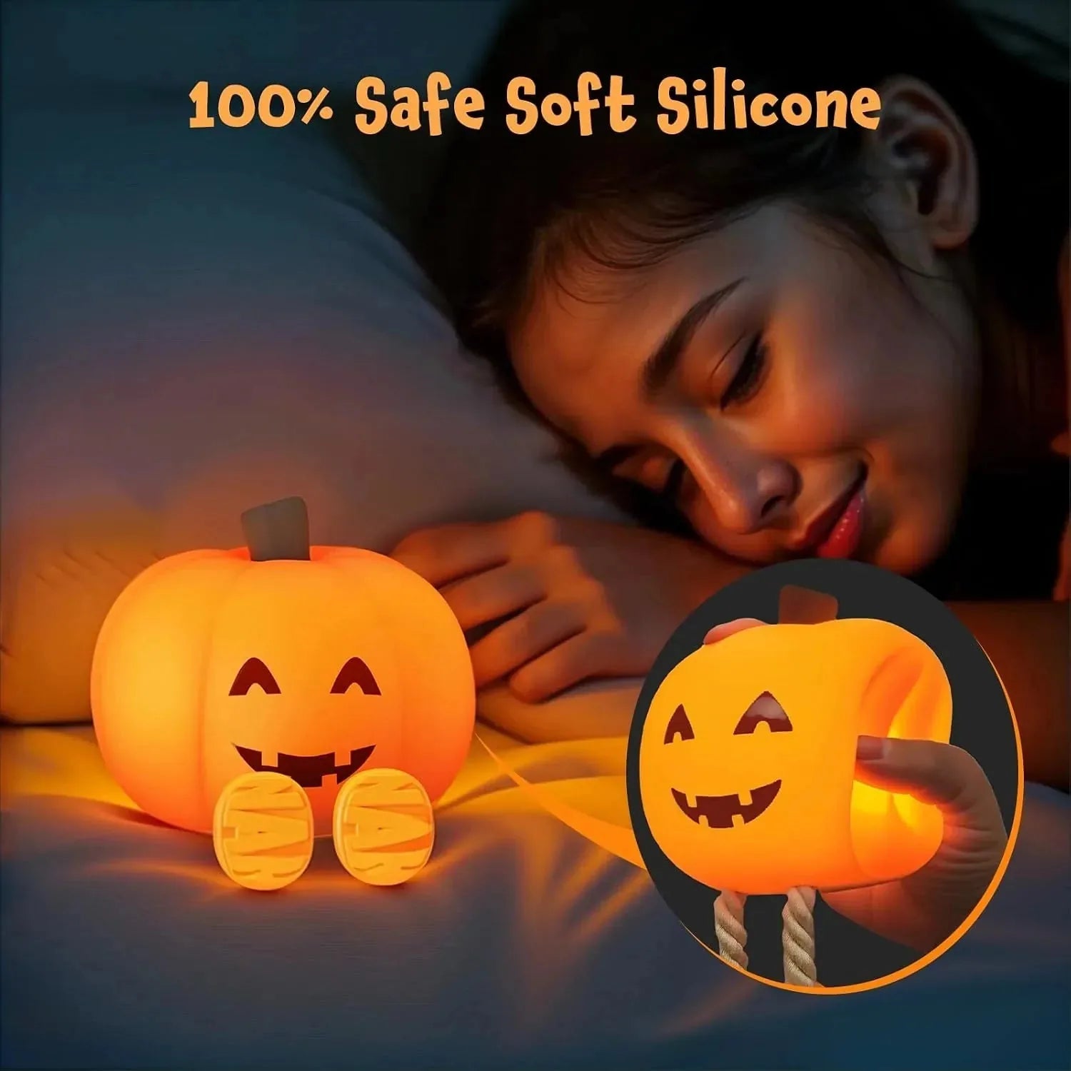 Rechargeable Silicone Pumpkin Night Light - image 2