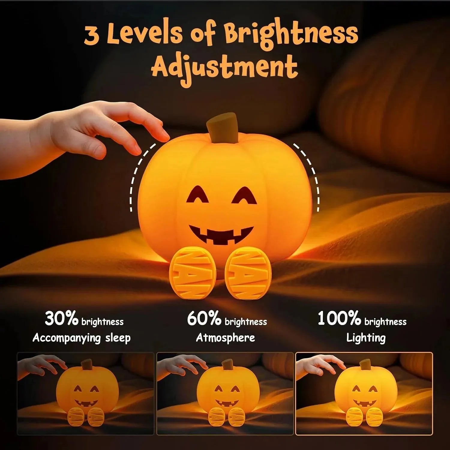 Rechargeable Silicone Pumpkin Night Light - image 3