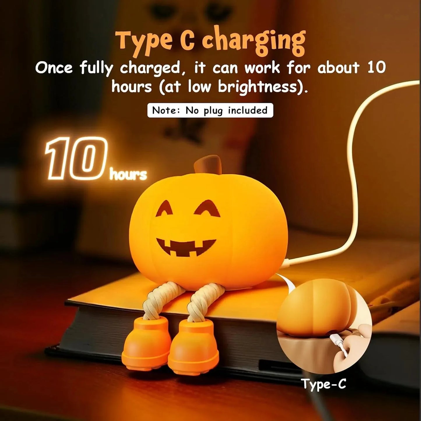 Rechargeable Silicone Pumpkin Night Light - image 5
