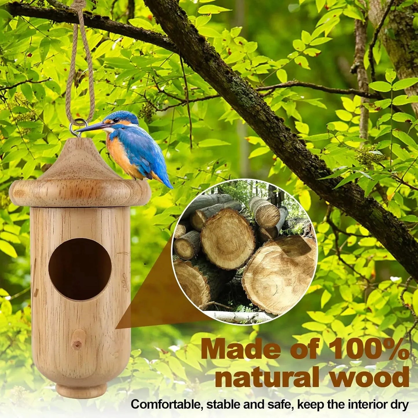 Wooden Hummingbird House
