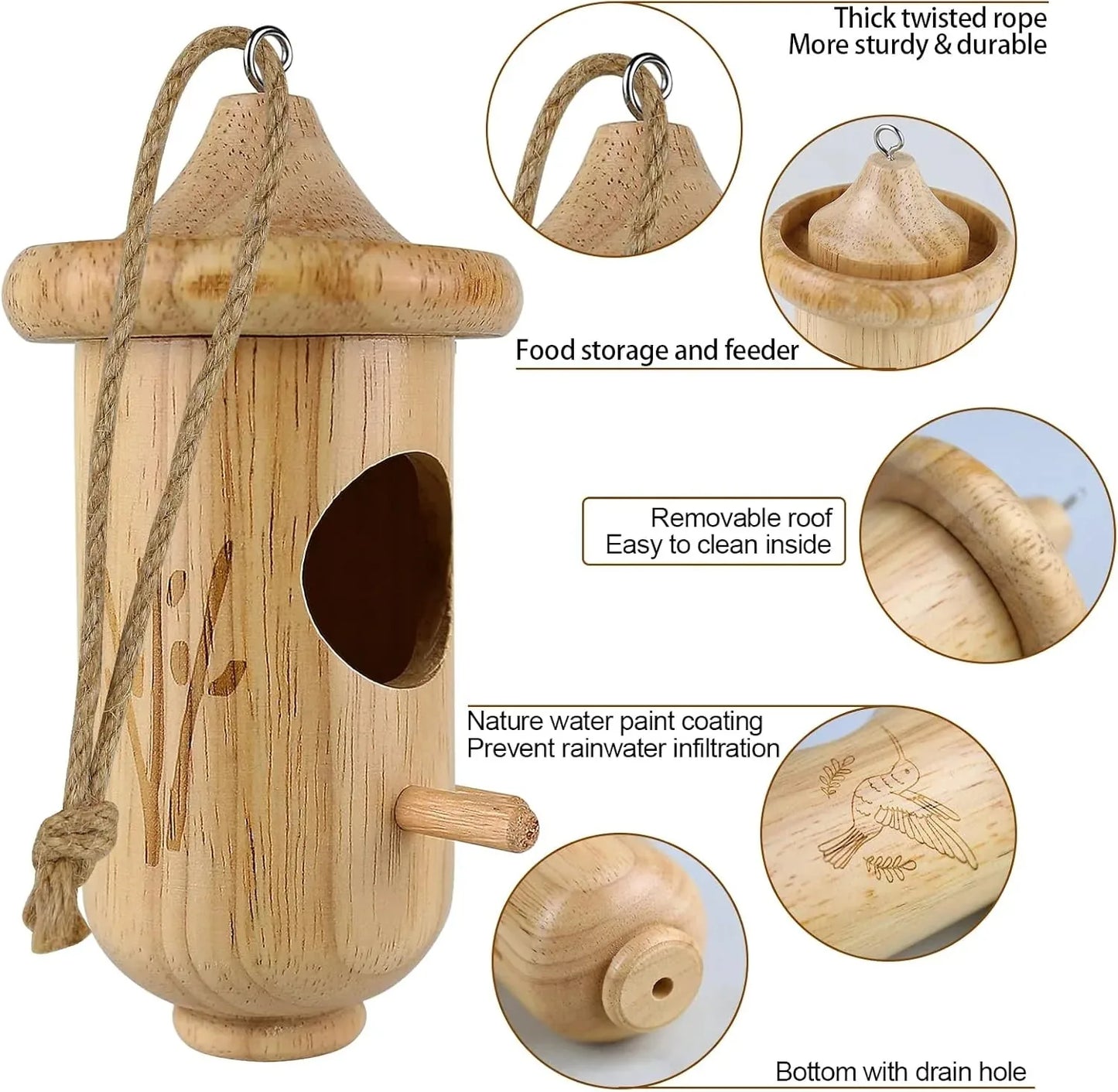 Wooden Hummingbird House