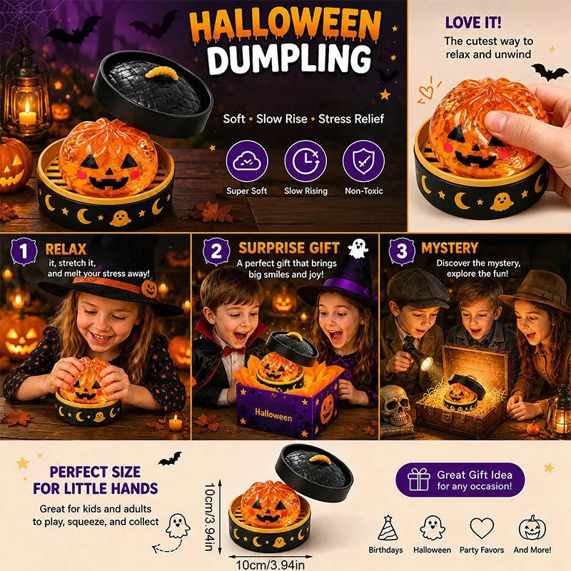 🎃 Halloween Dumpling Squeeze Squishy Toy Blind Boxes