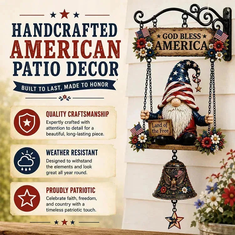 Hand-Painted Gnome Welcome Garden Bell