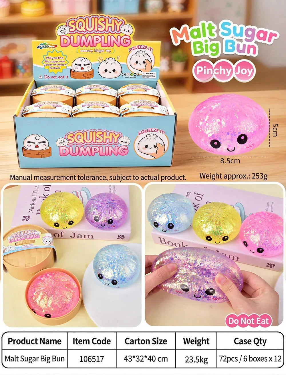 Glitter Dumpling Squishy -  Random-4/12PCS-（Pre-Order – Ships in 10 Days）
