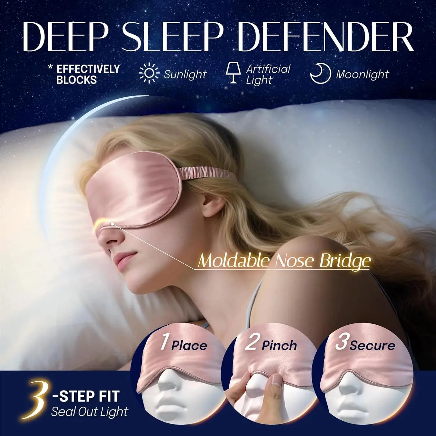 100% Mulberry Silk Eye Mask for Sleeping-2PCS