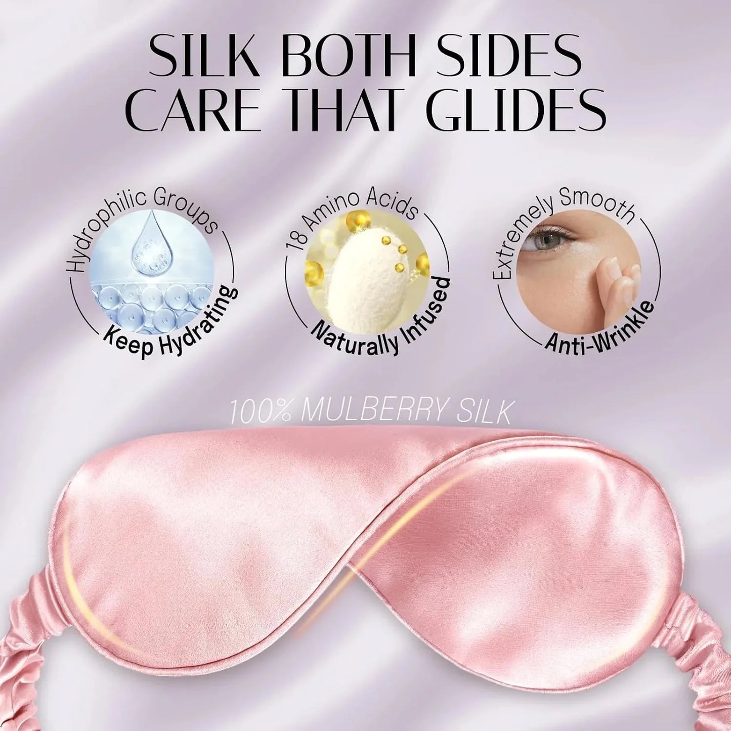 100% Mulberry Silk Eye Mask for Sleeping-2PCS