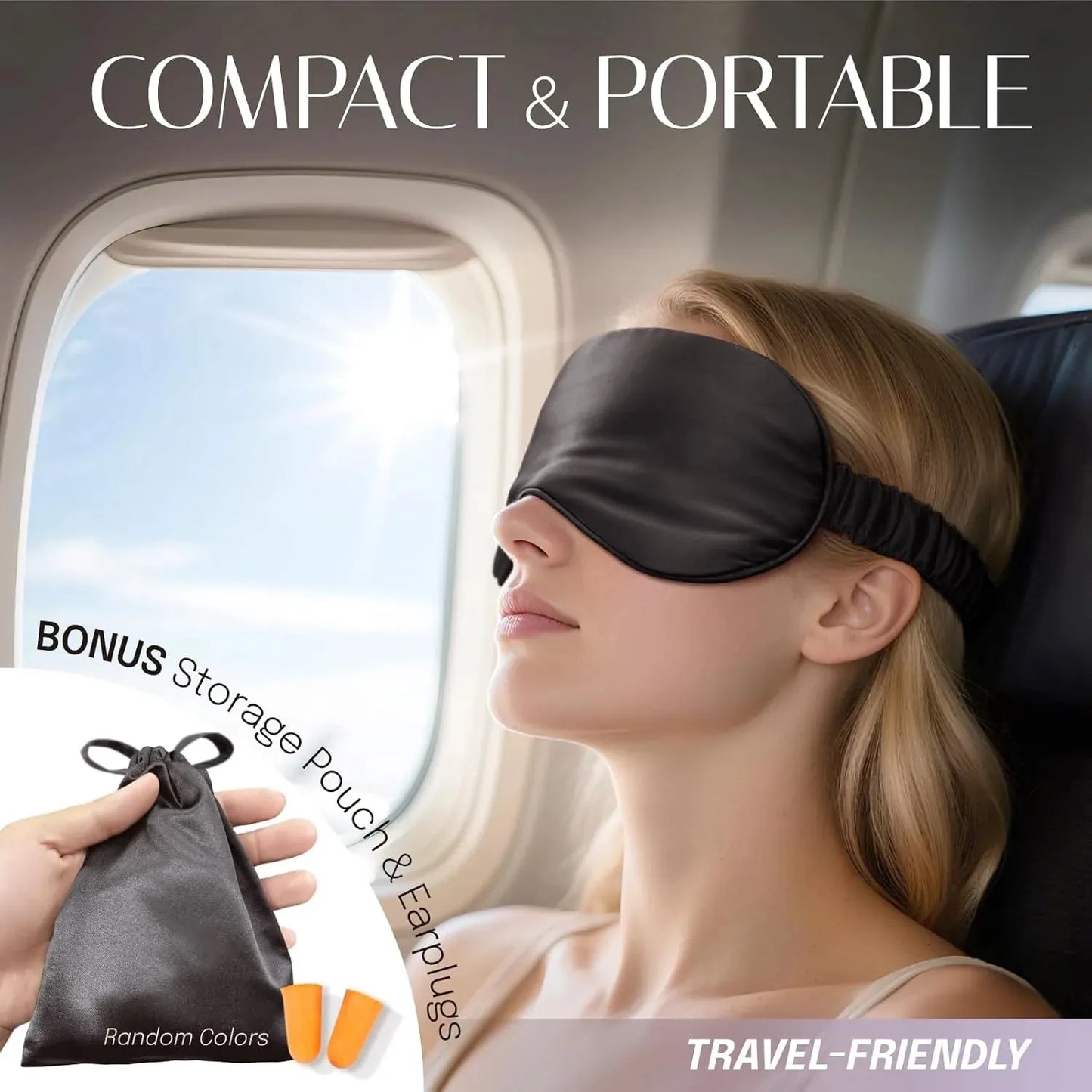 100% Mulberry Silk Eye Mask for Sleeping-2PCS