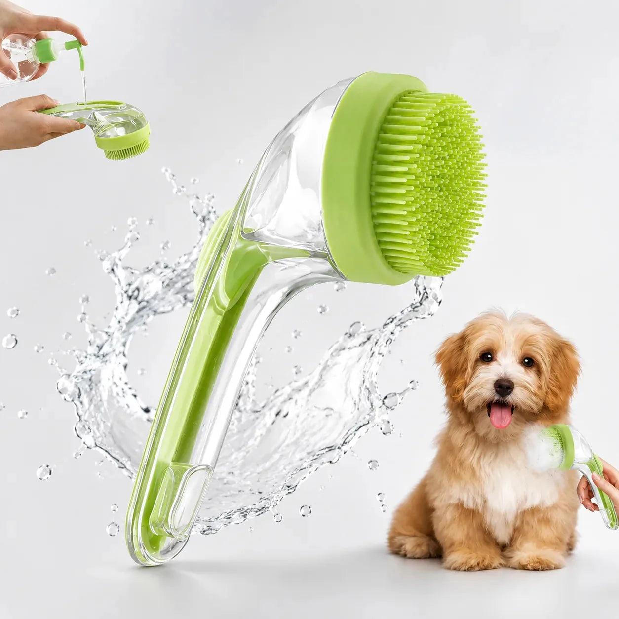 2-in-1 Pet Bath Brush & Shampoo Dispenser-2 PCS