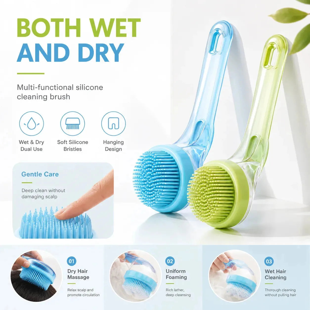 2-in-1 Pet Bath Brush & Shampoo Dispenser-2 PCS