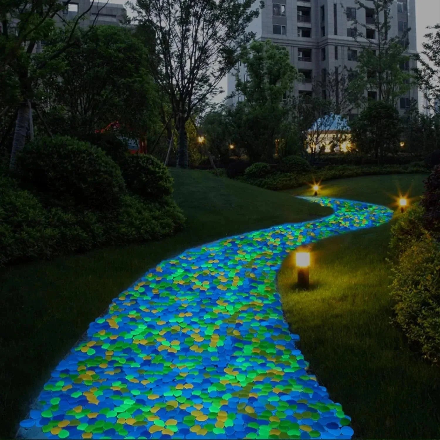 🌈 Colorful Glow in the Dark Garden Stones