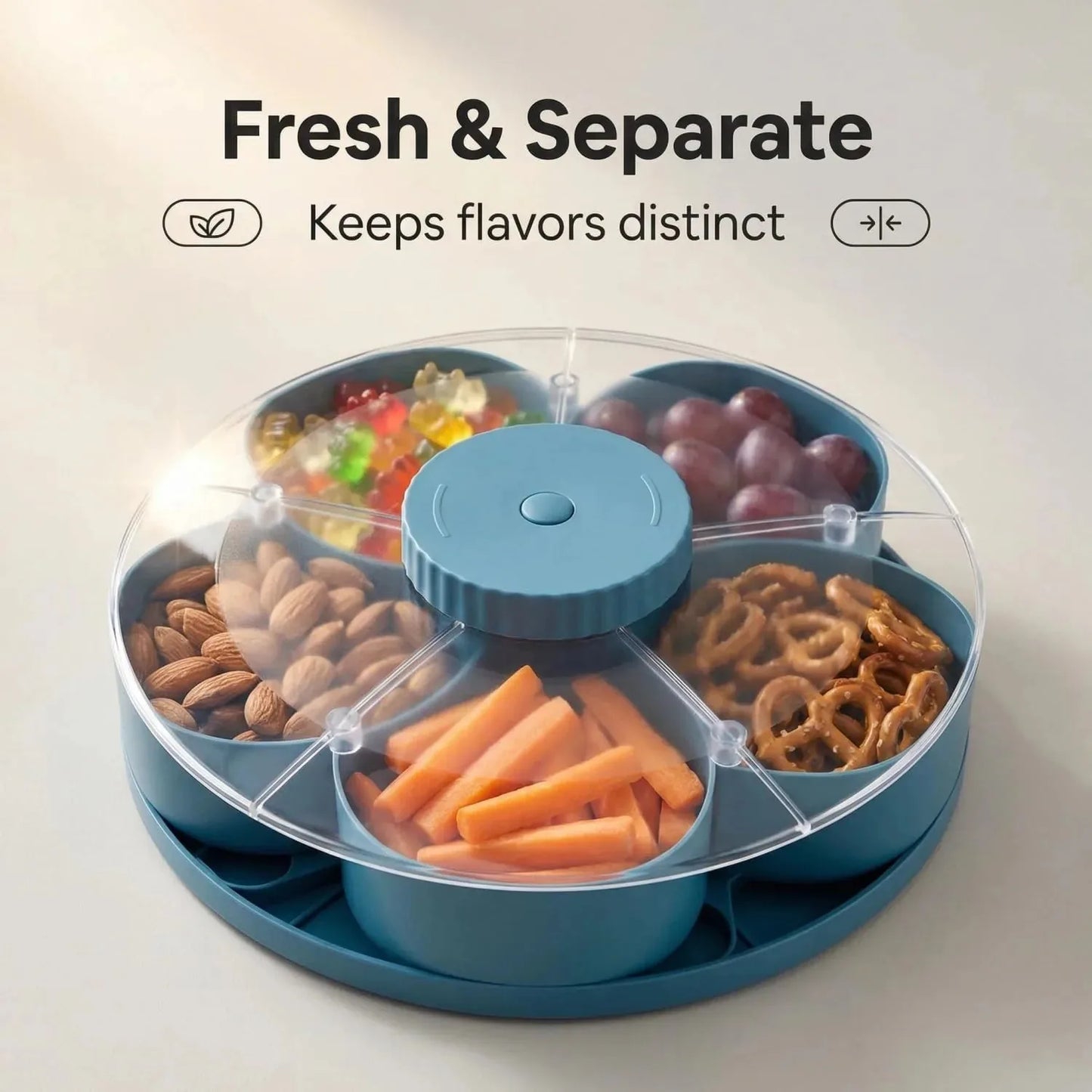 Divided Spin and Snack Serving Tray