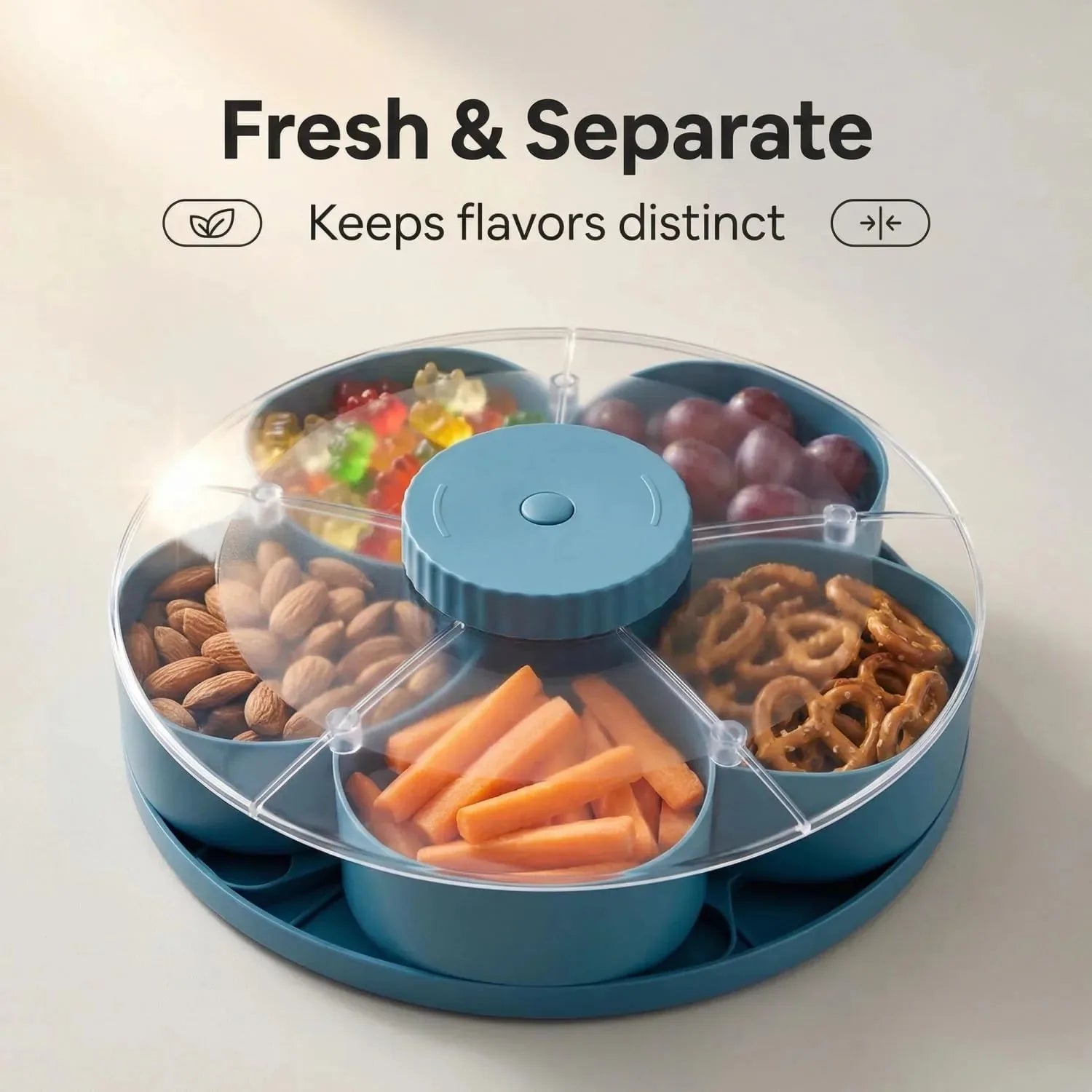 Divided Spin and Snack Serving Tray