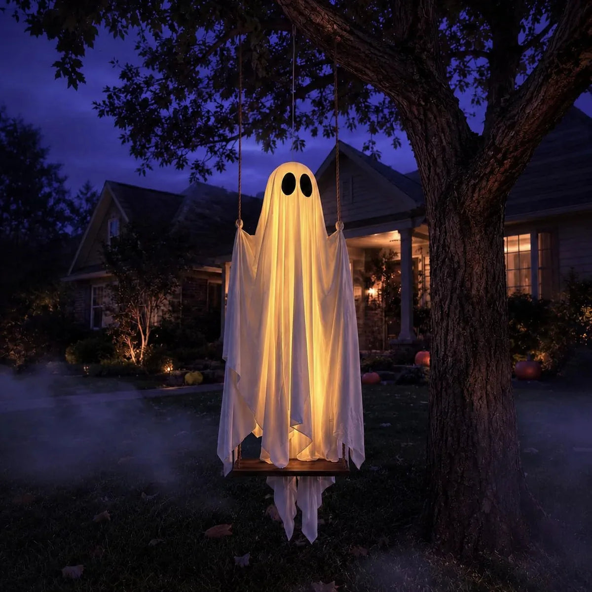 LED Swinging Ghost Halloween Decoration