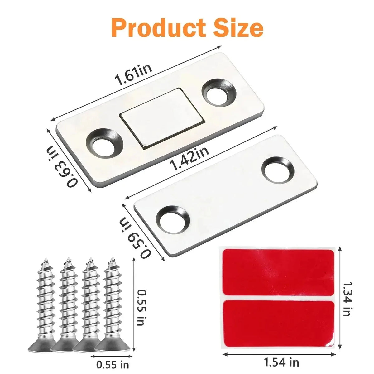 Ultra-Thin Magnetic Cabinet Catches – 10 Pairs