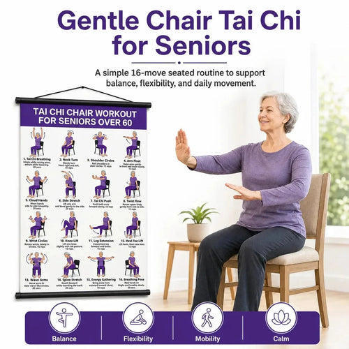 Seated Tai Chi Exercise Wall Chart for Seniors – product detail 2