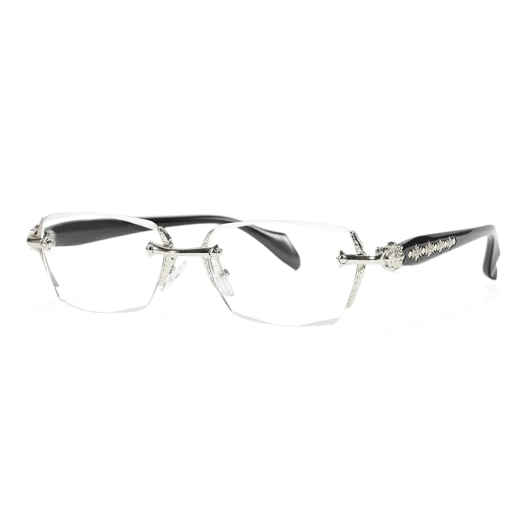 Rimless Metal Anti-Blue Light Reading Glasses 2 Pcs