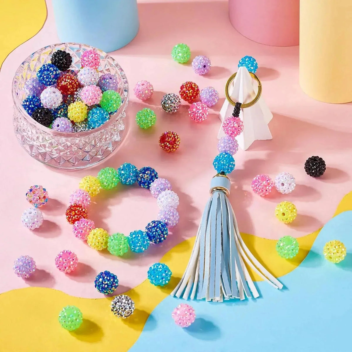 Colorful Rhinestone Craft Beads – 100 Pieces – product image 2