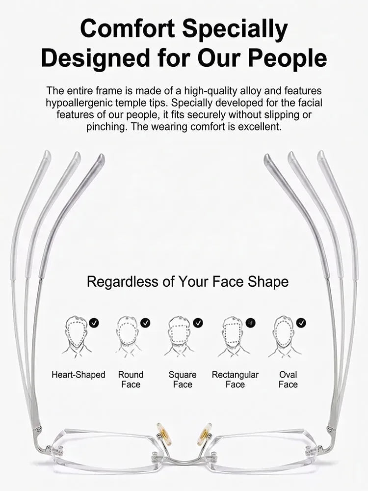 Rimless Transition Photochromic Reading Glasses 2 Pack