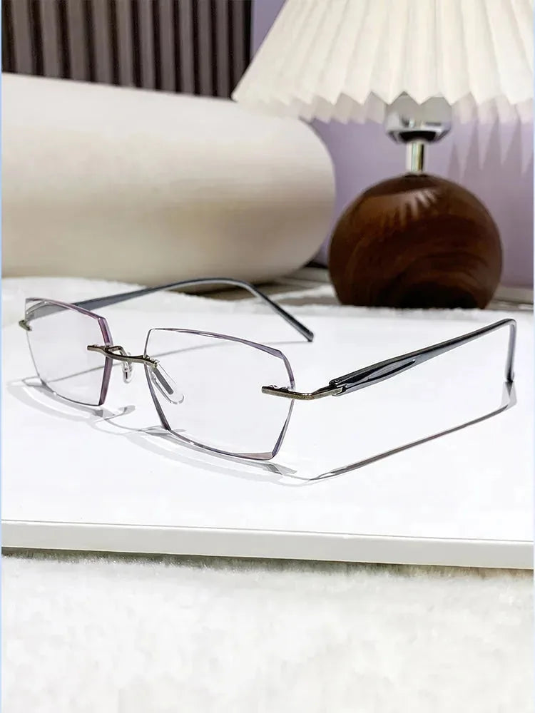 Rimless Transition Photochromic Reading Glasses 2 Pack