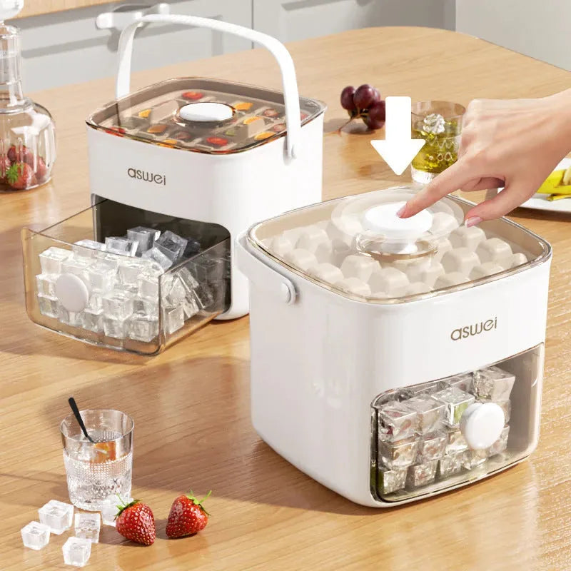 Large Capacity Food-Grade Ice Cube Mold & Ice Storage Maker
