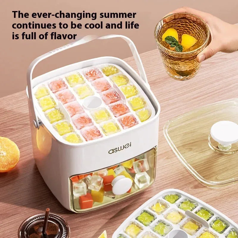 Large Capacity Food-Grade Ice Cube Mold & Ice Storage Maker