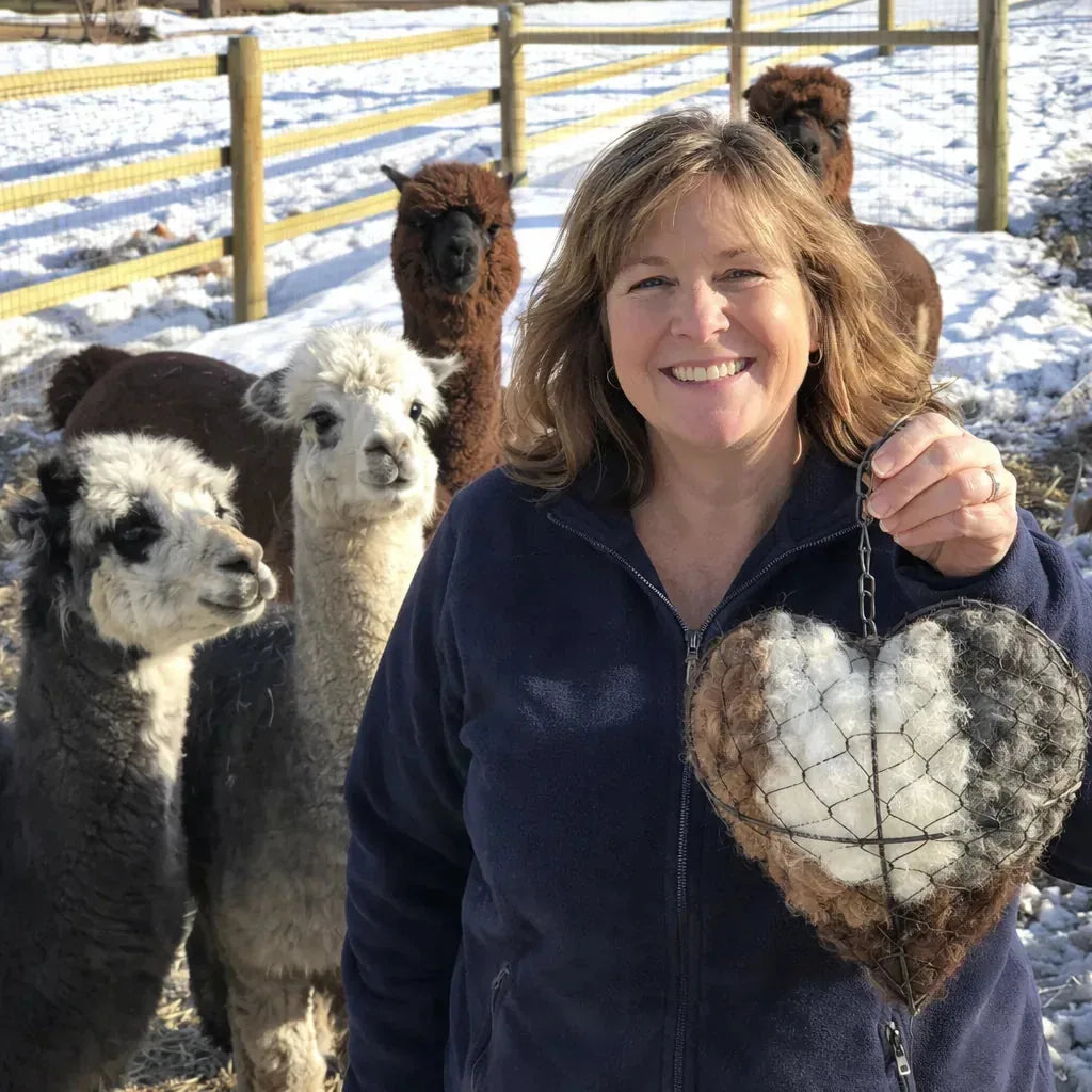 Handmade Alpaca Fiber Bird Nesting Heart