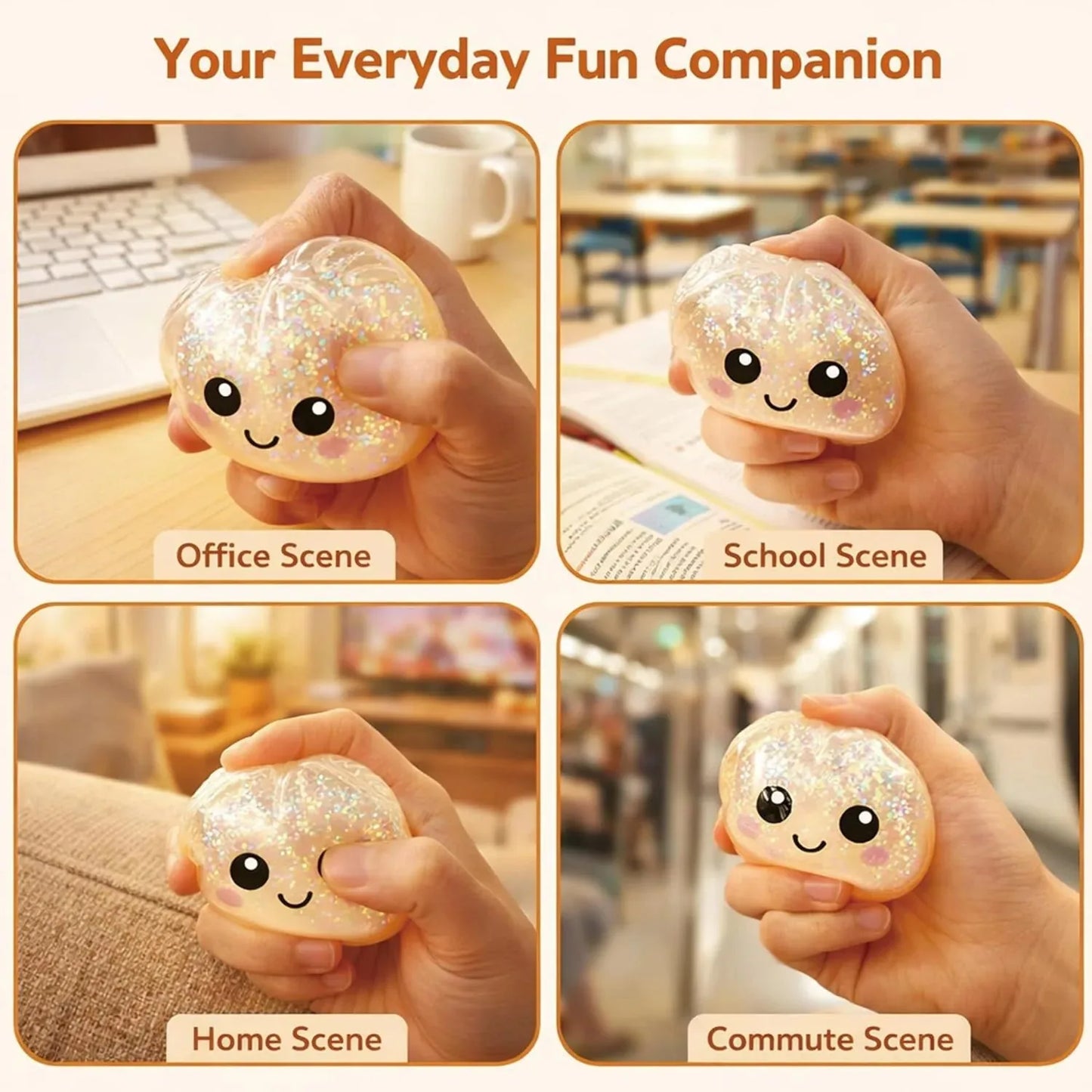 Glitter Dumpling Squishy -  Random-4/12PCS-（Pre-Order – Ships in 10 Days）