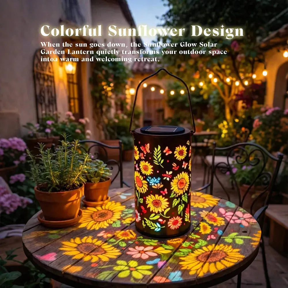 Colorful Sunflower Glow Solar Garden Lantern