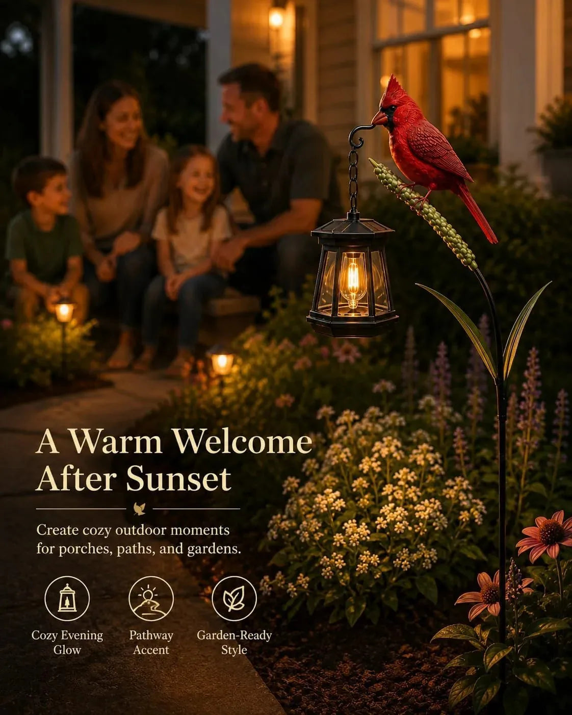Cardinal Solar LED Light Decor