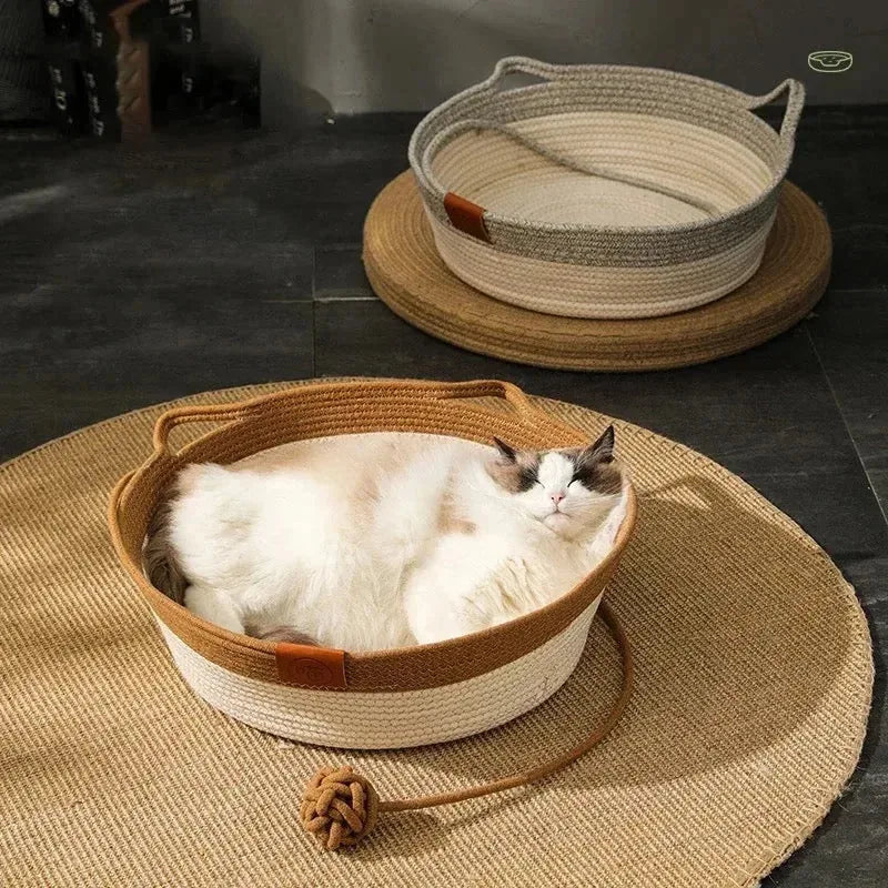 Hand-Woven Cotton Rope Cat Bed - image 4