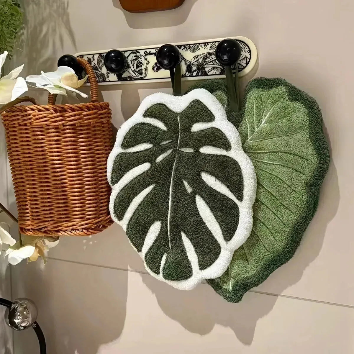 Botanical Leaf Microfiber Hand Towel 6 Pack
