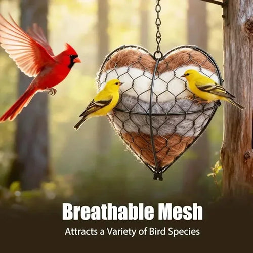 Handmade Bird's Nest Heart-Shaped Ornament Filling