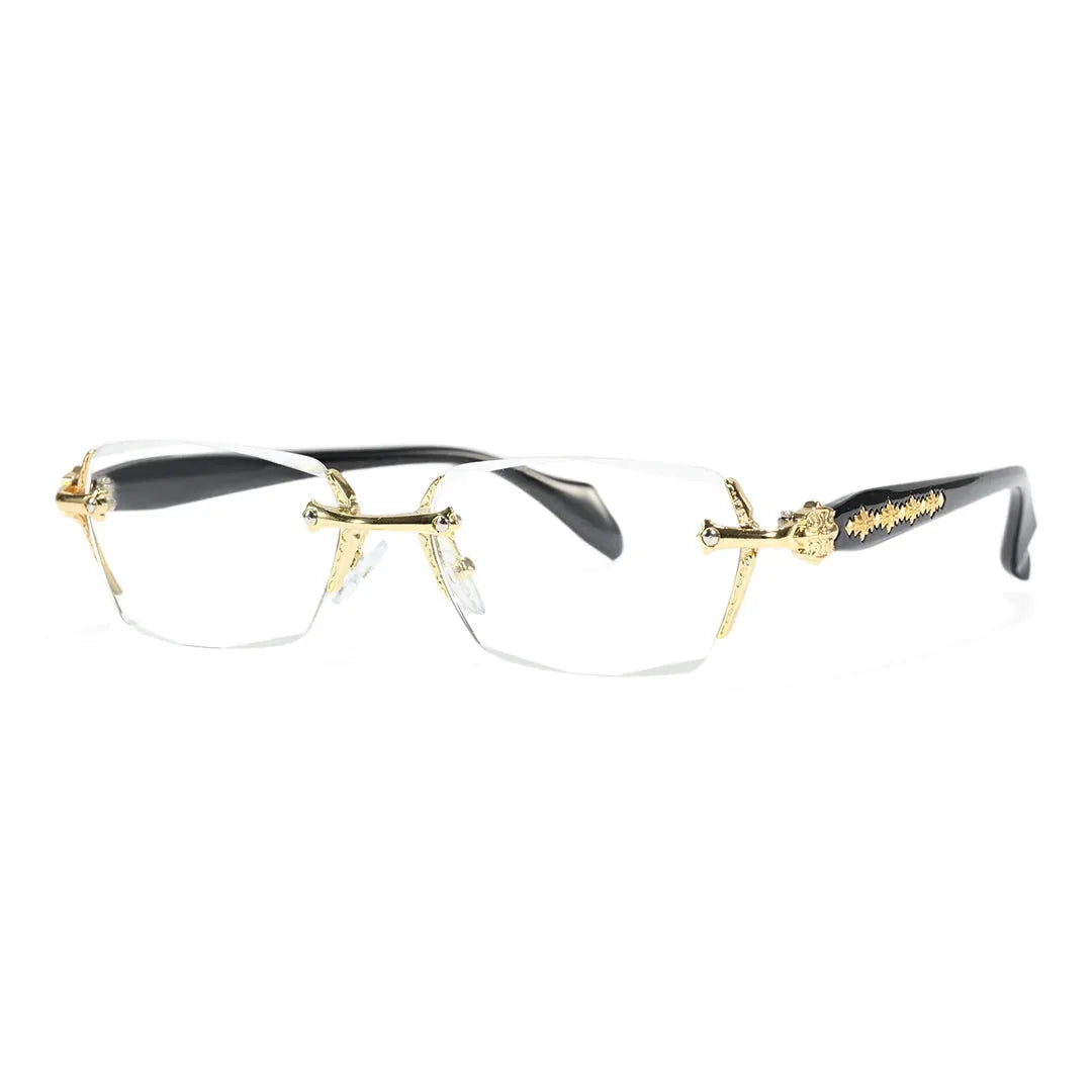 Rimless Metal Anti-Blue Light Reading Glasses 2 Pcs