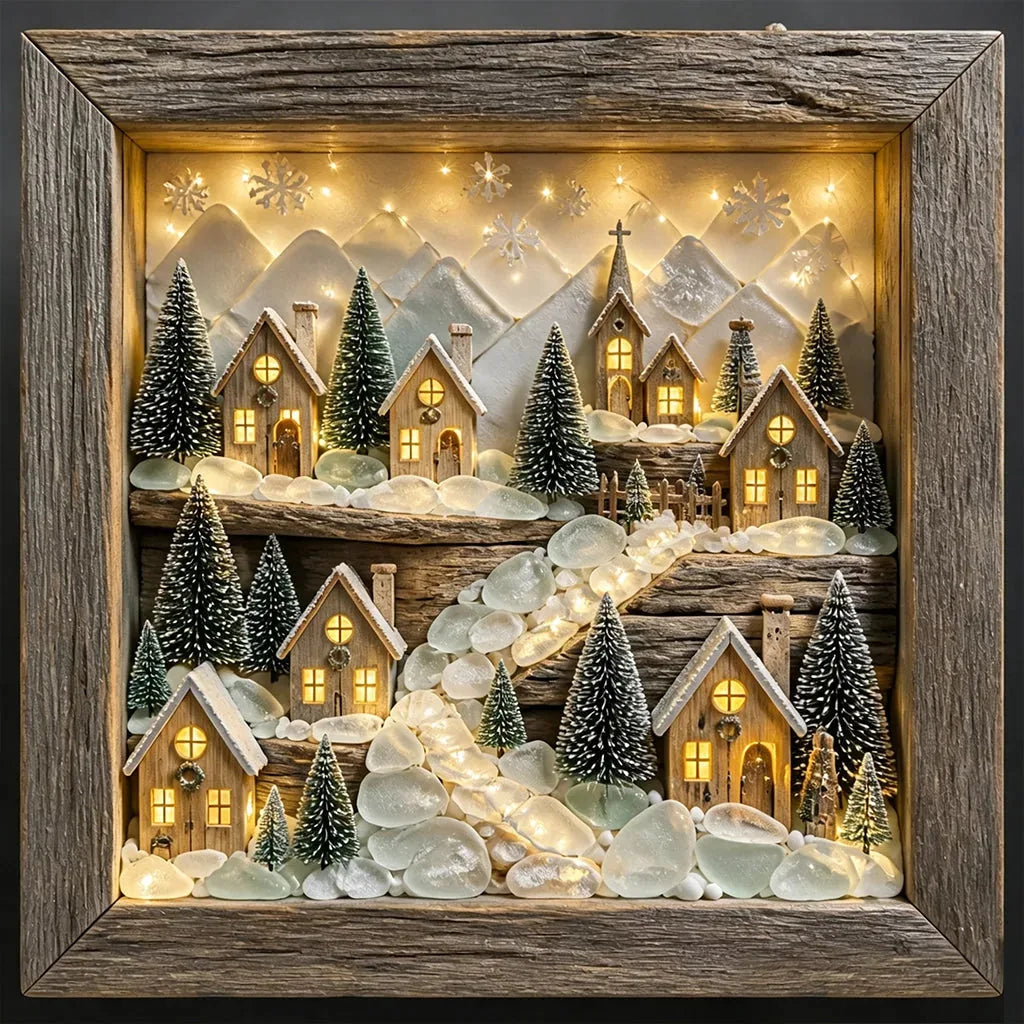 Coastal Lighthouse Glass Shadow Box Night Light