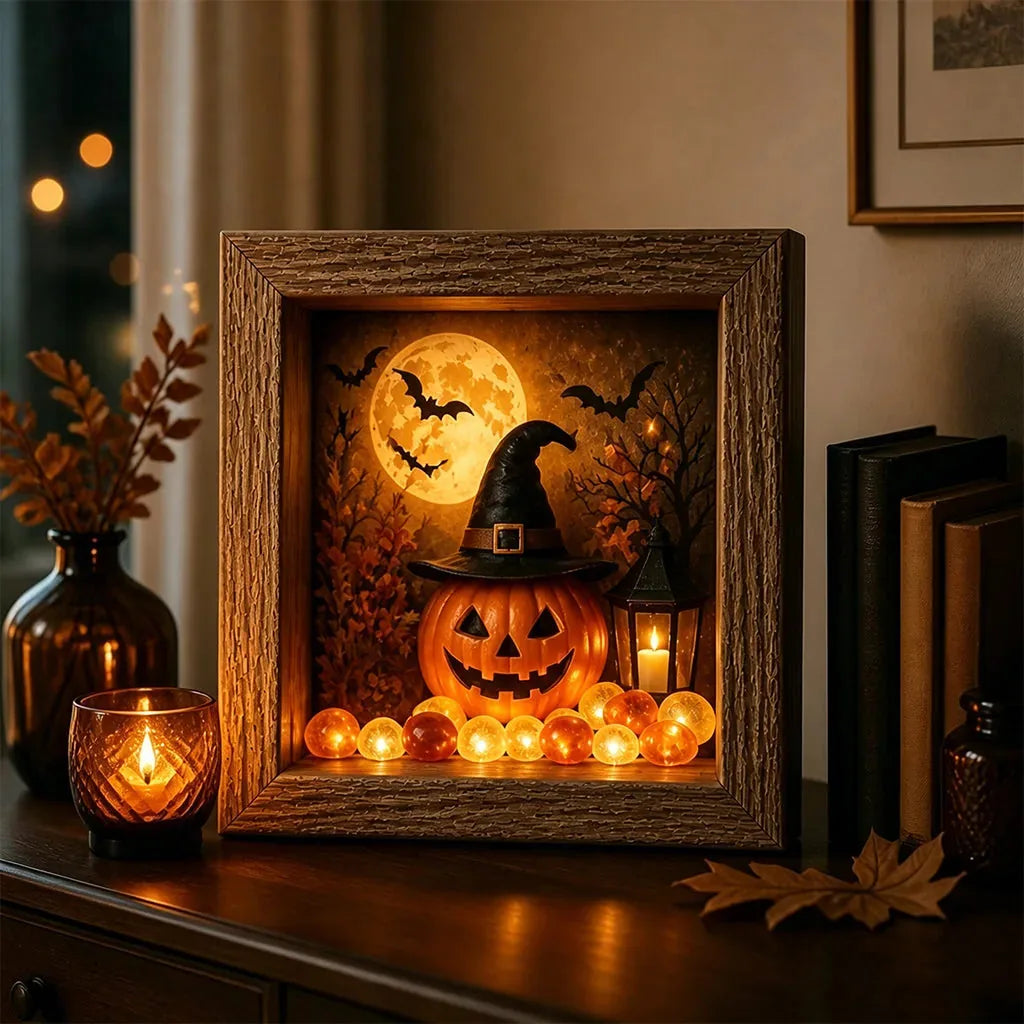 Coastal Lighthouse Glass Shadow Box Night Light
