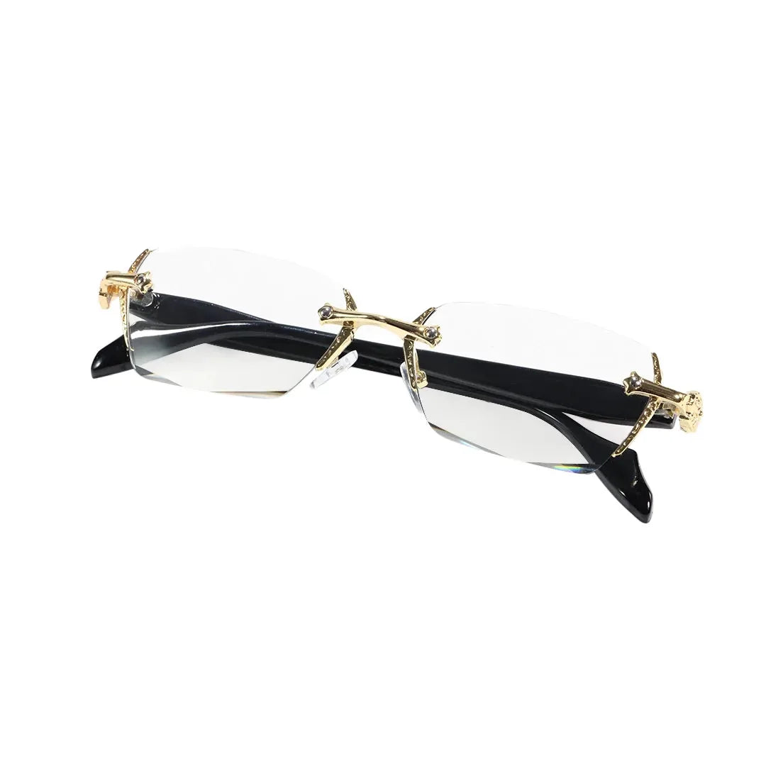 Rimless Metal Anti-Blue Light Reading Glasses 2 Pcs
