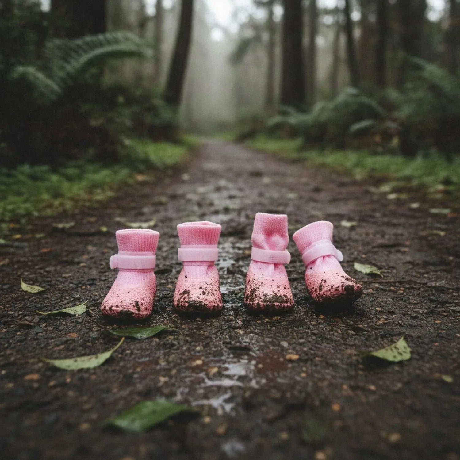 Rubber Rain Boots for Pets. 4-Pack Protective Footwear