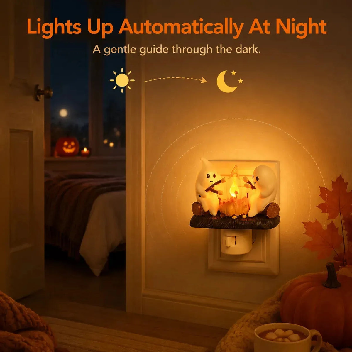 Ghost Campfire Halloween Plug-In Night Light