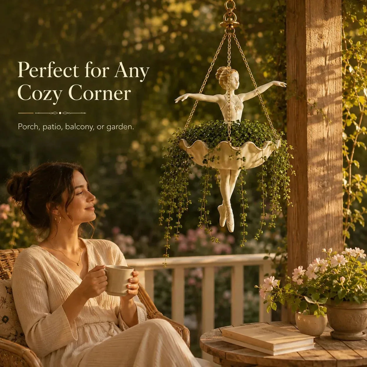 💃 Ballet Dancer Hanging Planter– 🌿Elegant Garden Decor for Porch & Patio