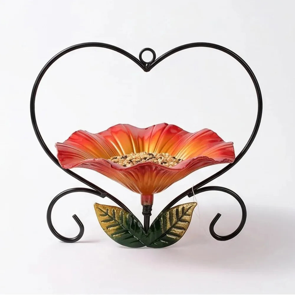 Heart-Shaped Flower Bird Feeder