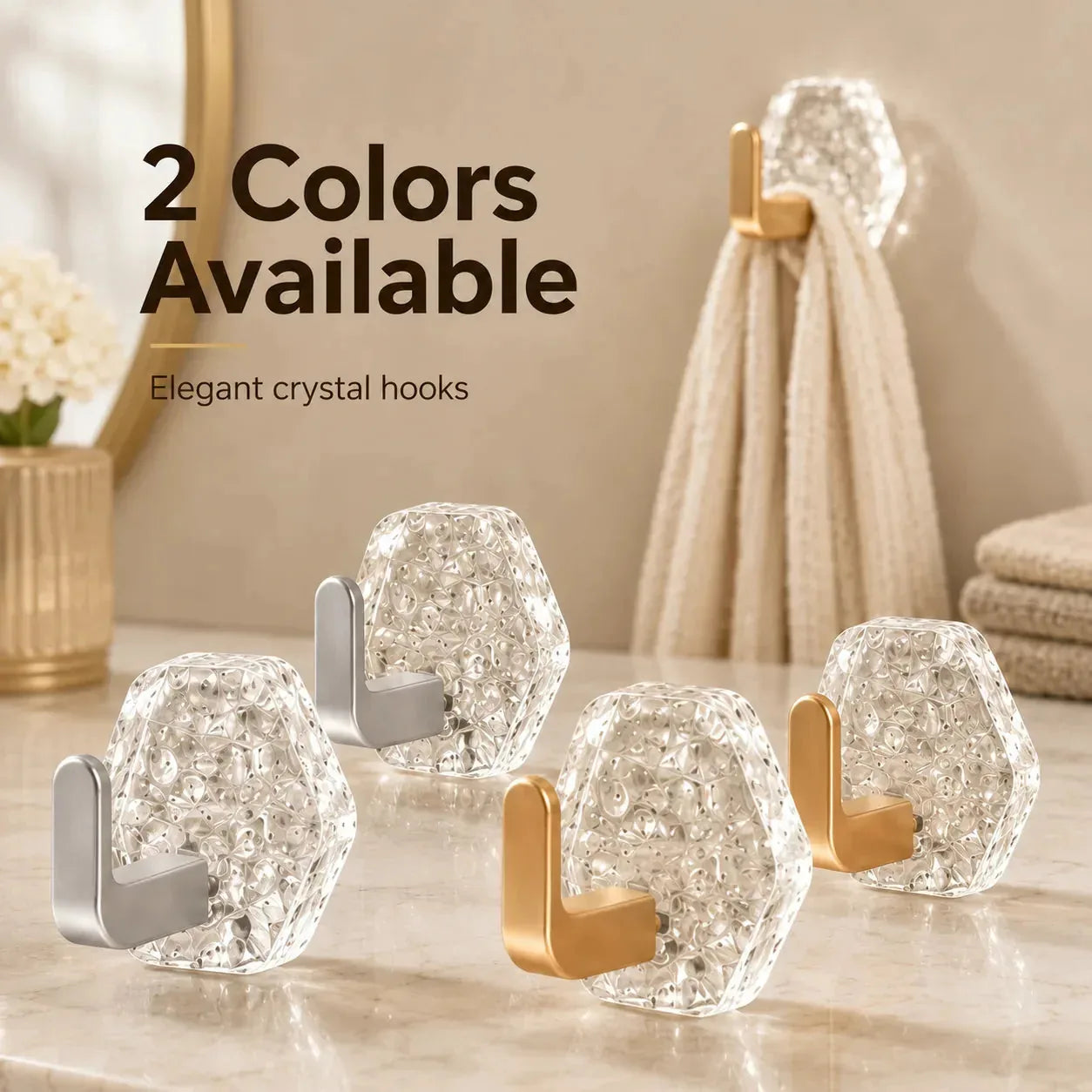 🏠✨10-Pack Heavy-Duty Adhesive Hooks – Strong Hold. No Drilling