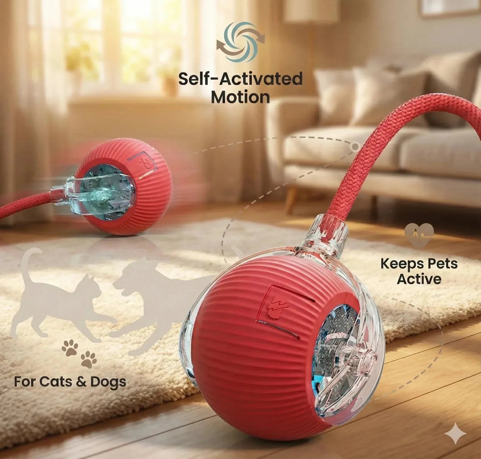 The Ultimate Auto-Moving Chase Ball for Cats & Dogs 2 Pack