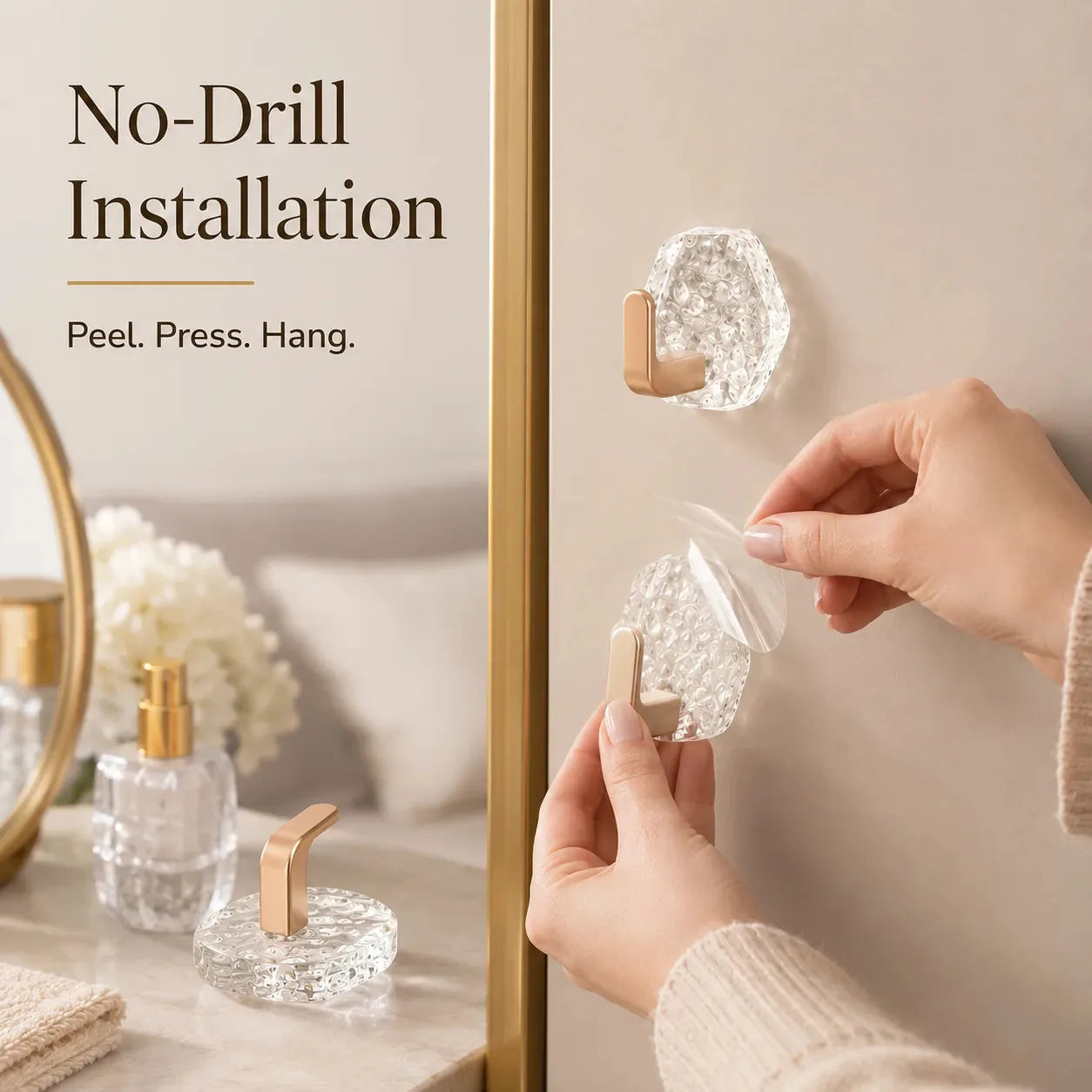 🏠✨10-Pack Heavy-Duty Adhesive Hooks – Strong Hold. No Drilling