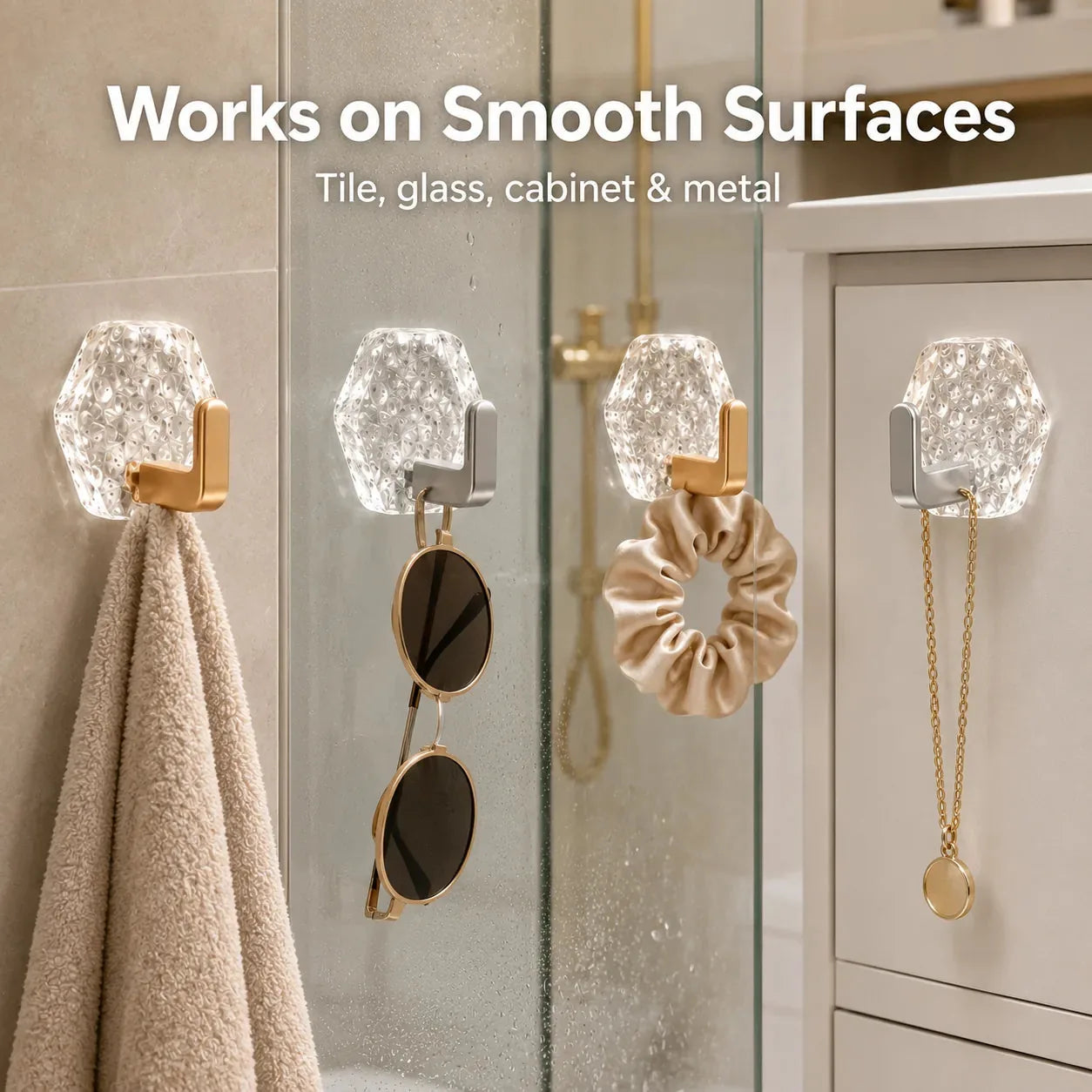 🏠✨10-Pack Heavy-Duty Adhesive Hooks – Strong Hold. No Drilling